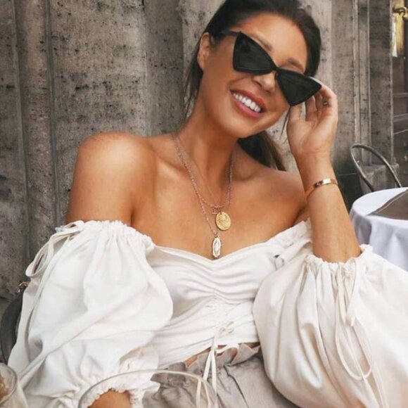 Saint Laurent SL207 JERRY 006 Cat Eye Sunglasses - Dark Havana/Grey - Picture 3 of 10